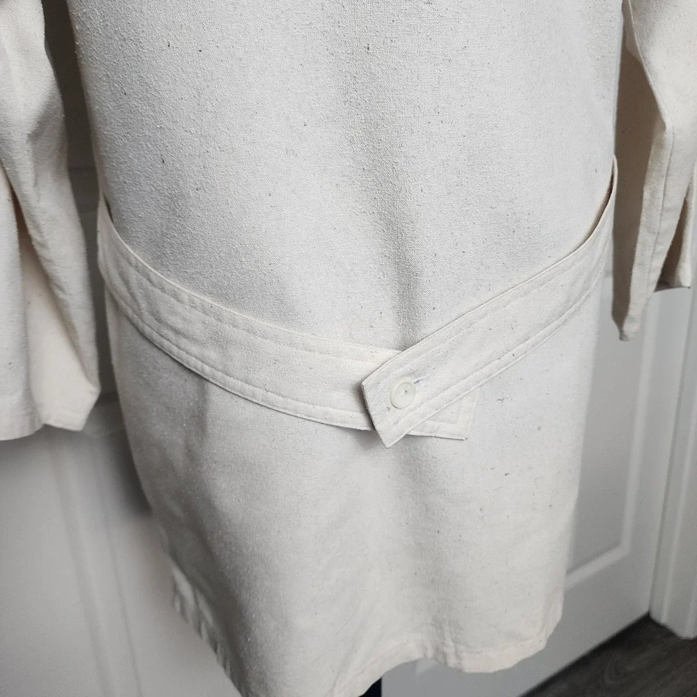 Vintage Naturelle George Georgiou Raw Silk Cardigan Cream‎ XS Coat Lagenlook